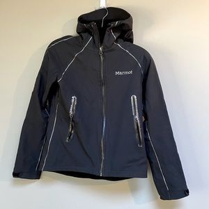 Marmot athletic black rain jacket ladies small